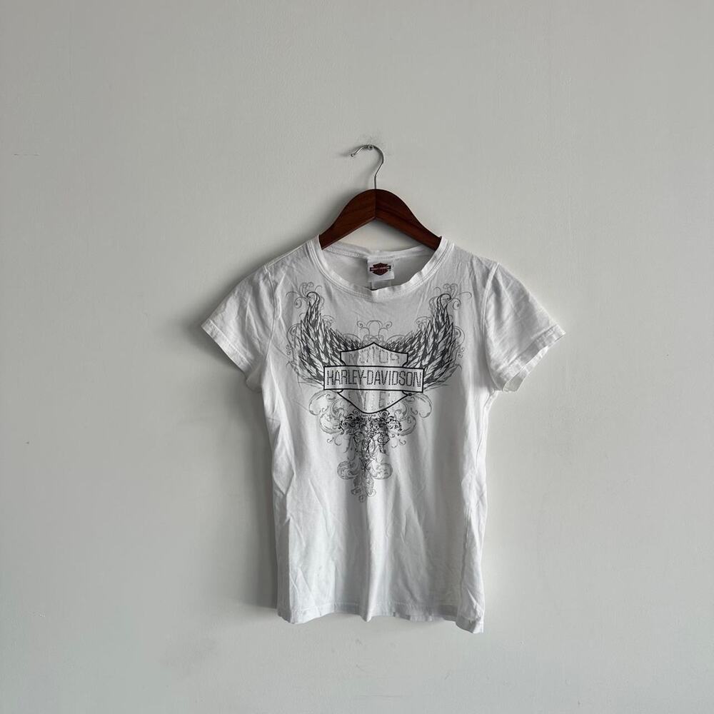 Vintage y2k Women’s Harley Davidson white Biker t-shirt
